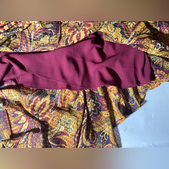 NEW Plus Size Vince Camuto Asymmetrical Hem Pickled Beet Long Sleeve Dress - Picture 5 of 12